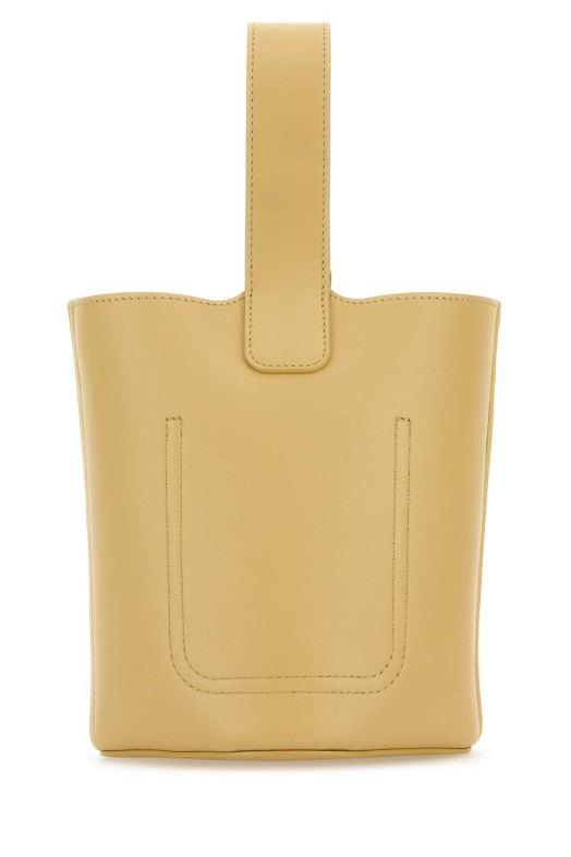 Желтая кожаная мини-сумка-ведро Pebble LOEWE (AANBBBMX01)