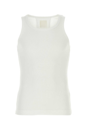 White stretch cotton tank top White GIVENCHY (BM71KY3YLE)