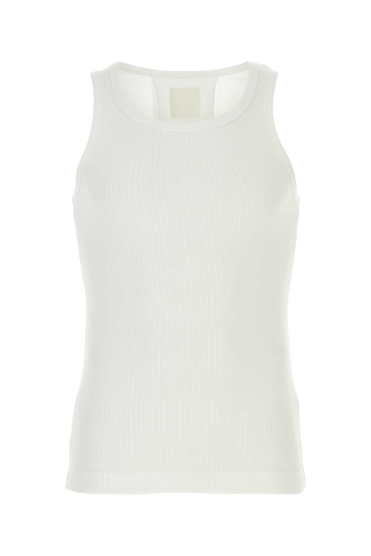 White stretch cotton tank top White GIVENCHY (BM71KY3YLE)