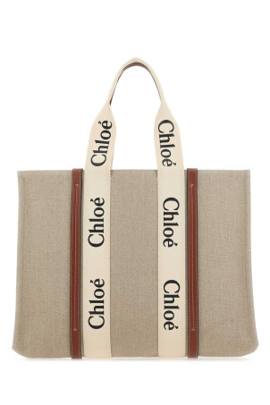 Two-tone canvas large Woody shopping bag CHLOE (CHC22AS382I26)