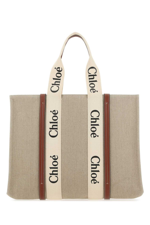 Two-tone canvas large Woody shopping bag CHLOE (CHC22AS382I26)