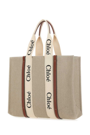 Two-tone canvas large Woody shopping bag CHLOE (CHC22AS382I26)