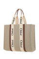 Two-tone canvas large Woody shopping bag CHLOE (CHC22AS382I26)