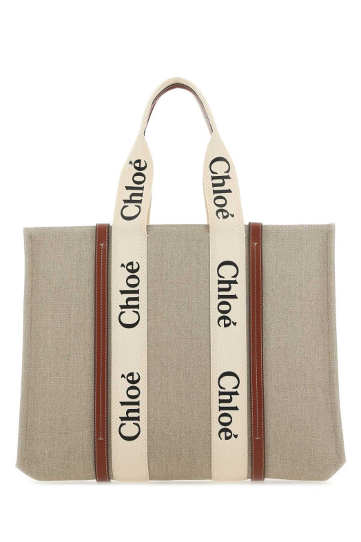 Two-tone canvas large Woody shopping bag CHLOE (CHC22AS382I26)