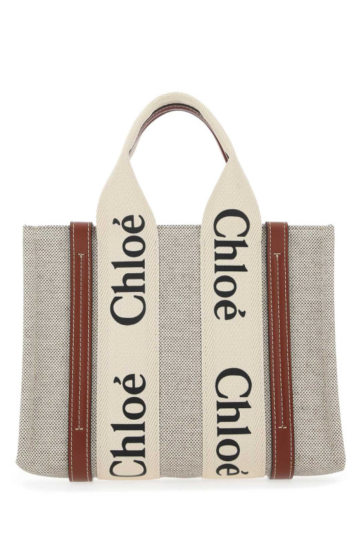 Multicolor fabric small Woody shopping bag CHLOE (CHC22AS397I26)