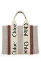 Multicolor fabric small Woody shopping bag CHLOE (CHC22AS397I26)