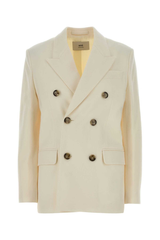 Ivory wool blazer AMI (FBV002WV0058)
