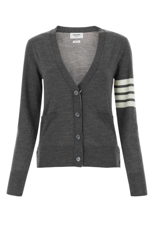 Dark grey wool cardigan THOM BROWNE (FKC334AY1014)
