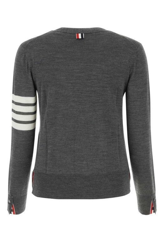 Dark grey wool cardigan THOM BROWNE (FKC334AY1014)