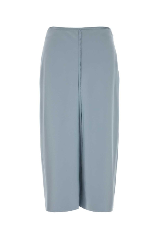 Pastel light-blue stretch satin skirt AMI (FSK447PL0037)