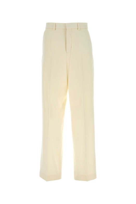 Ivory wool wide-leg pant AMI (FTR423WV0058)