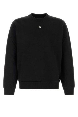 Black cotton sweatshirt Black FENDI (FY3938AU8Y)