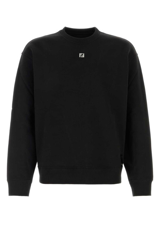 Black cotton sweatshirt Black FENDI (FY3938AU8Y)