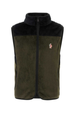 Olive green stretch polyester vest MONCLER GRENOBLE (K20978G00001809EG)