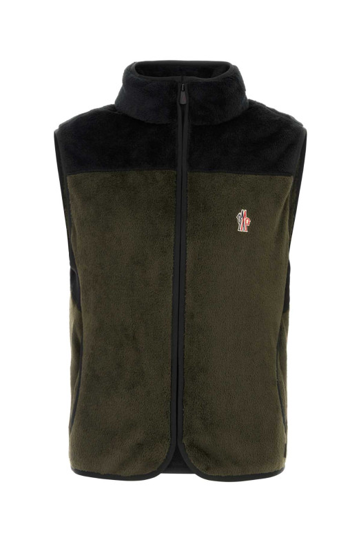 Olive green stretch polyester vest MONCLER GRENOBLE (K20978G00001809EG)