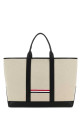 Sand canvas medium Rwb-Stripe shopping bag THOM BROWNE (MAG389AF0492)