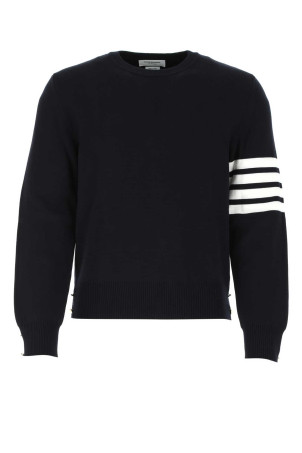 Світло-синій бавовняний светр Чорний THOM BROWNE (MKA202A00219)