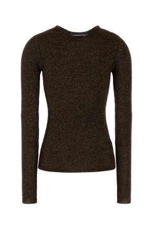 Футболка з золотистої віскозної суміші MIU MIU (MML00ZSOOO176W)