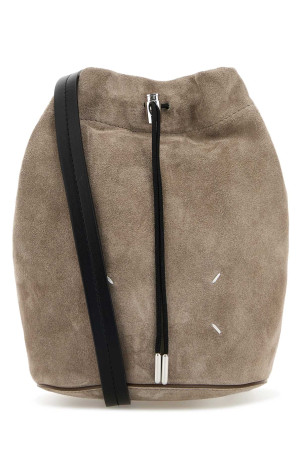 Dove grey leather bucket bag MAISON MARGIELA (SB2ZH0003P8572)