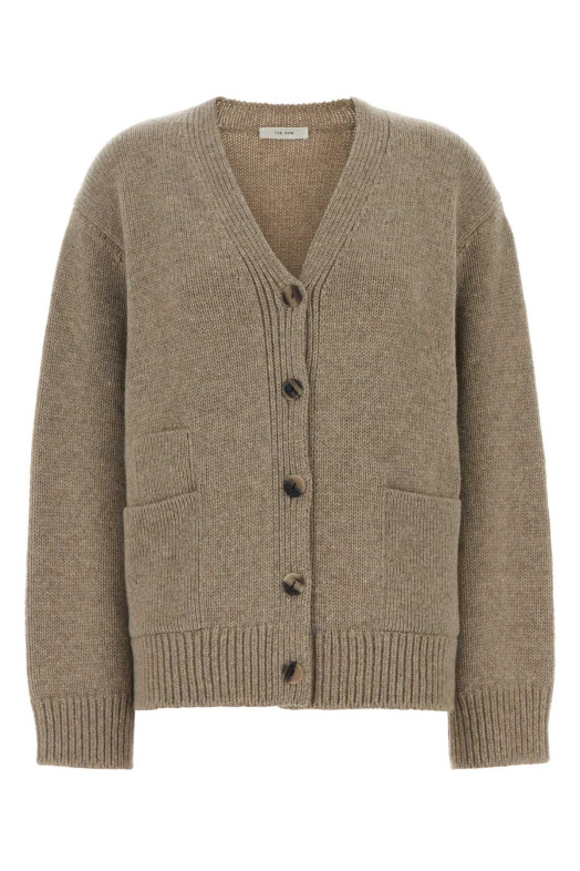 Кардиган оверсайз Milou из кашемировой смеси цвета капучино THE ROW (10399Y120)