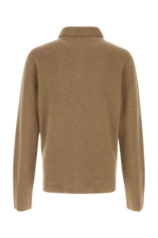 Кашемировая рубашка-поло цвета верблюжьей шерсти Tiger THE ROW (1235Y556)