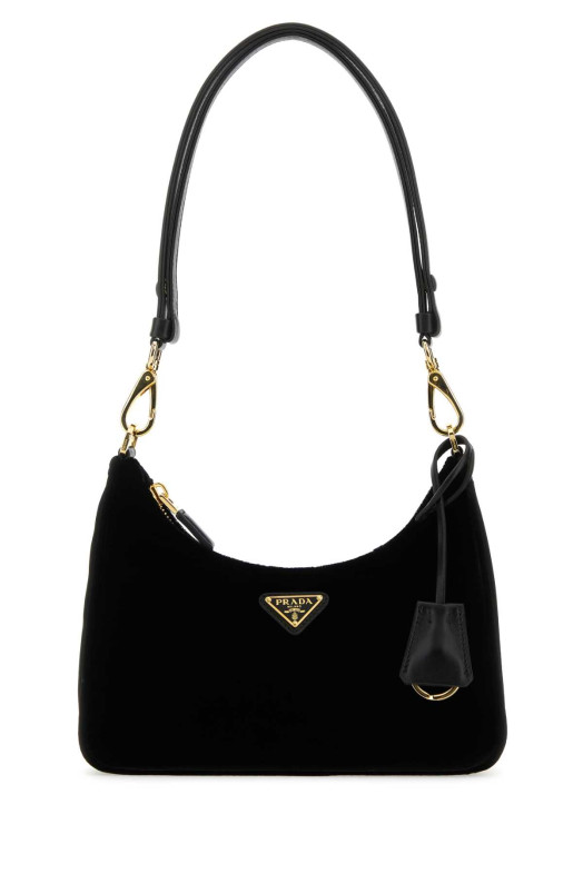 Black velvet mini Prada Re-Edition shoulder bag Black PRADA (1BC204VJOO2CXG)