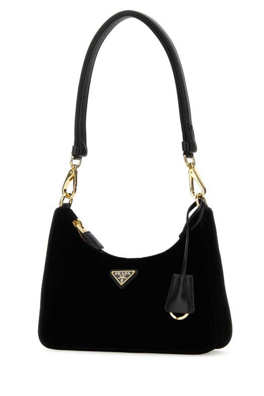 Black velvet mini Prada Re-Edition shoulder bag Black PRADA (1BC204VJOO2CXG)