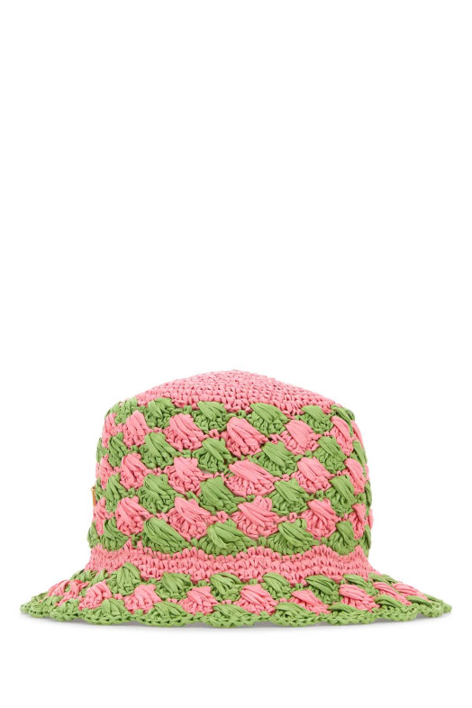 Two-tone raffia bucket hat PRADA (1HC4172CQ2)
