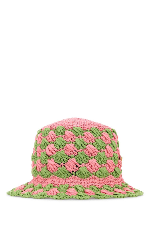 Two-tone raffia bucket hat PRADA (1HC4172CQ2)