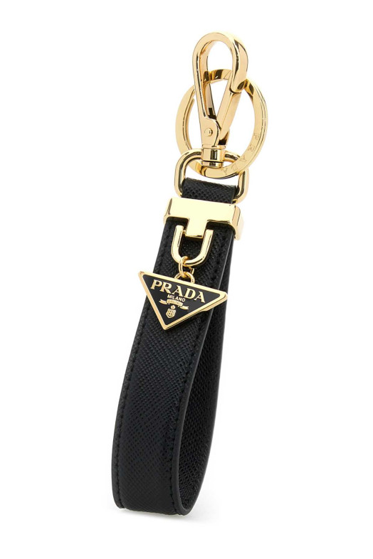 Black leather key ring Black PRADA (1PP185053)