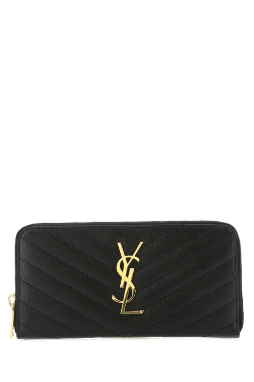 Black leather wallet Black SAINT LAURENT (358094BOW01)