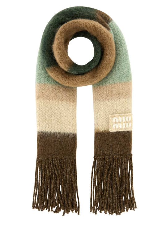 Embroidered mohair blend scarf MIU MIU (5FS0942CVD)