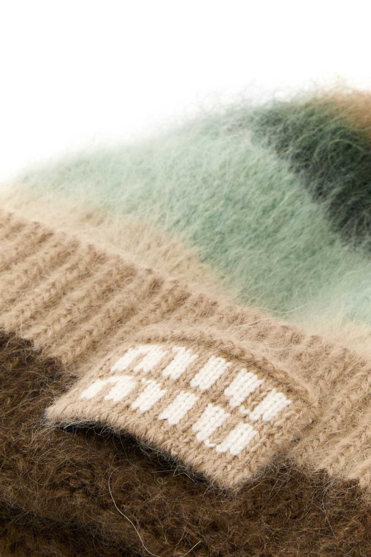 Вышитая шапка из смеси мохера MIU MIU (5HC3782CVD)