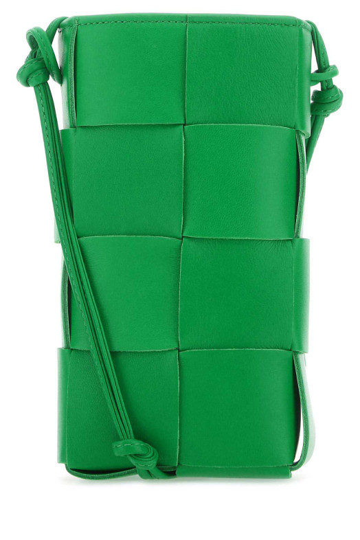 Чехол для телефона из кожи зеленого цвета BOTTEGA VENETA (730541VCQC4)