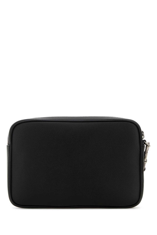 Black leather VLogo clutch Black VALENTINO GARAVANI (7Y0P0AN8UAG)