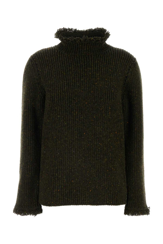 Melange bottle green wool sweater BURBERRY (8098792)