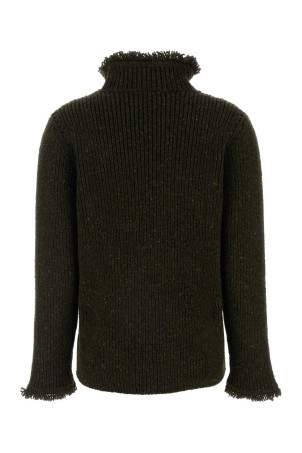Melange bottle green wool sweater BURBERRY (8098792)