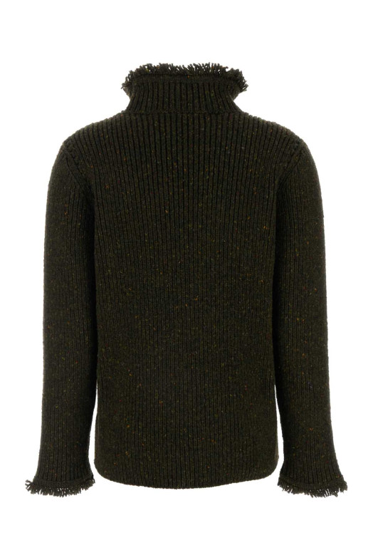 Melange bottle green wool sweater BURBERRY (8098792)