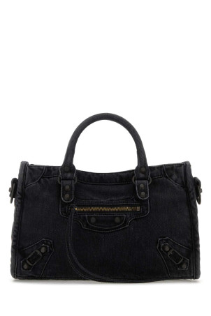 Black denim small Le City handbag Black BALENCIAGA (8114422AB1S)