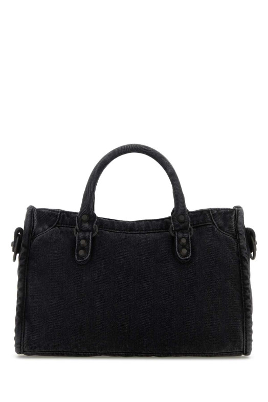 Black denim small Le City handbag Black BALENCIAGA (8114422AB1S)