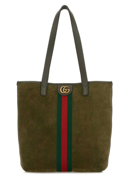Olive green suede Ophidia shopping bag GUCCI (834465AAE1D)