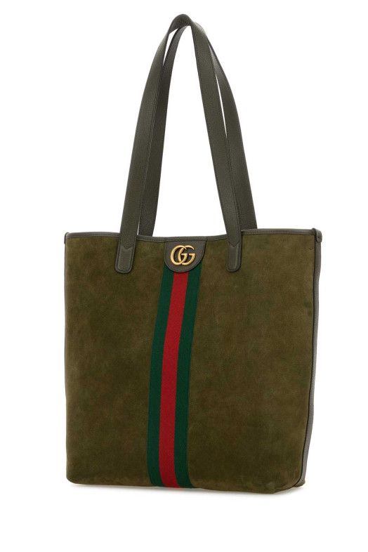 Olive green suede Ophidia shopping bag GUCCI (834465AAE1D)
