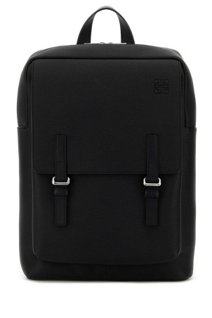 Черный кожаный военный рюкзак Black LOEWE (B553J18X04)