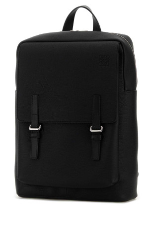 Черный кожаный военный рюкзак Black LOEWE (B553J18X04)