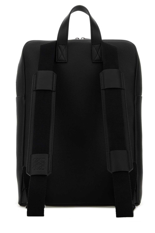 Черный кожаный военный рюкзак Black LOEWE (B553J18X04)