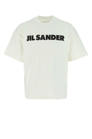 Ivory cotton oversize t-shirt Black JIL SANDER (J21GC0001J45148)