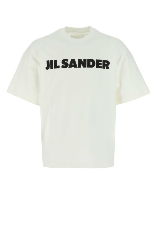 Ivory cotton oversize t-shirt Black JIL SANDER (J21GC0001J45148)