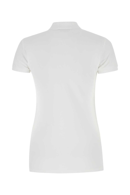 Белая эластичная рубашка-поло из пике POLO RALPH LAUREN (211870245)