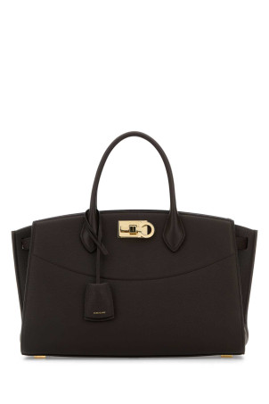Dark brown leather large Studio Soft handbag Brown SALVATORE FERRAGAMO (21A110785996)