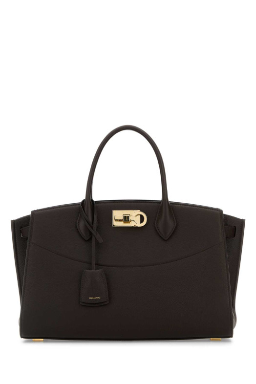 Dark brown leather large Studio Soft handbag Brown SALVATORE FERRAGAMO (21A110785996)